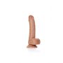 Dildo realistyczne zakrzywione RealRock z moszną i przyssawką 17 cm - 5