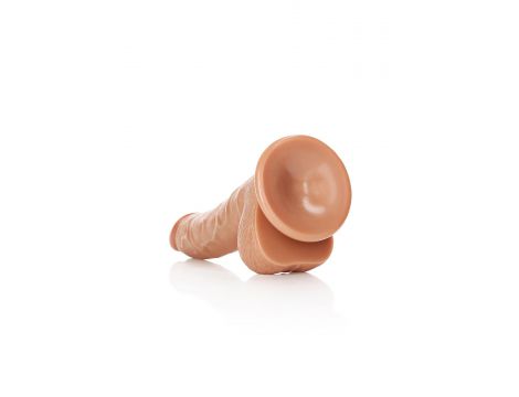 Dildo realistyczne zakrzywione z jądrami przyssawka RealRock 18 cm - 5