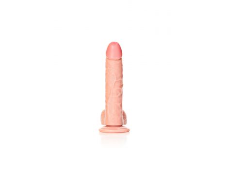 Dildo realistyczne zakrzywione z moszną i przyssawką RealRock 20,5 cm - 2