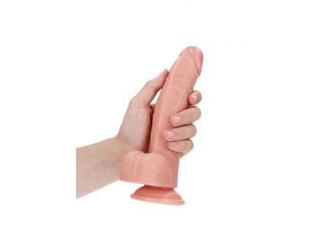 Dildo realistyczne zakrzywione z moszną i przyssawką RealRock 20,5 cm - 6