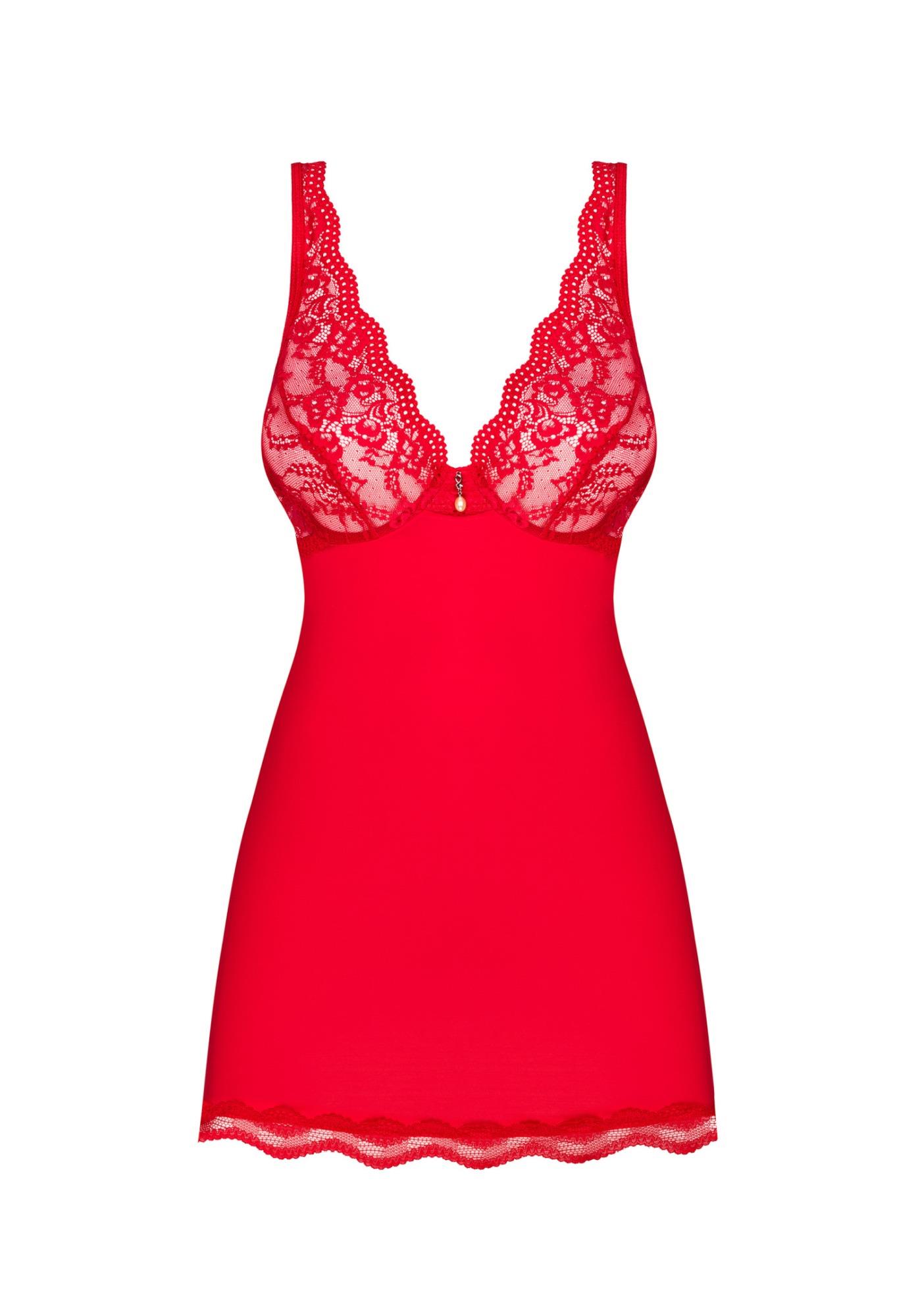 koszulka babydoll czerwona seksi z stringami l/xl