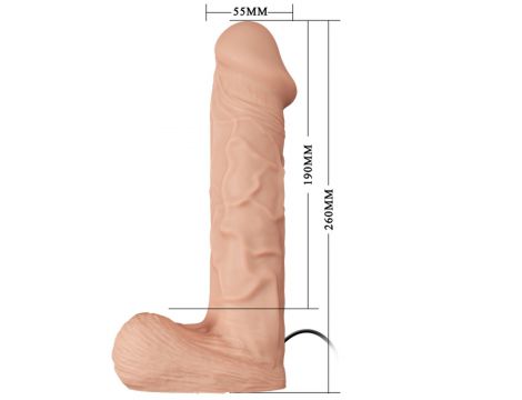 Strapon wibrujący realistyczny Baile RealDeal 26 cm - 15