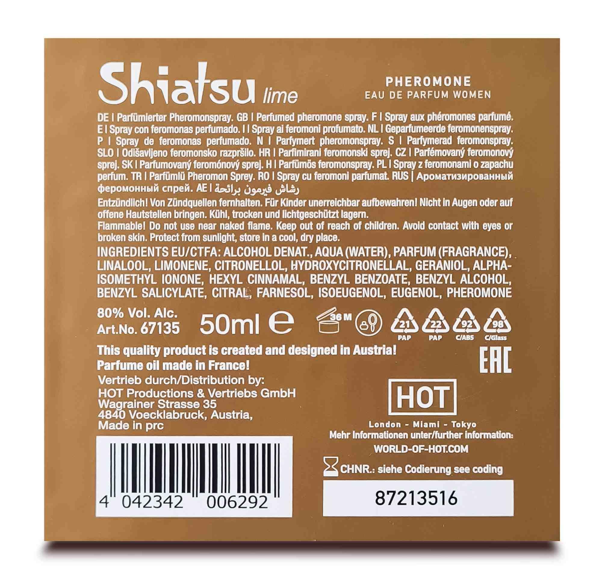 Perfumy feromonowe Shiatsu Hot dla kobiet limonka 50 ml - 18
