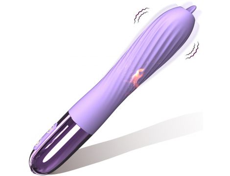 Wibrator silikonowy z ruchomym języczkiem B-Series Fox USB z ogrzewaniem - 4