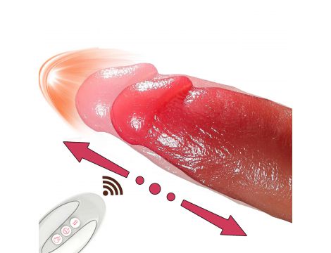 Wibrator realistyczny silikonowy z ogrzewaniem i posuwem B Series Fox USB - 7