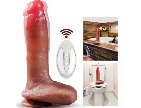 Wibrator realistyczny silikonowy z ogrzewaniem i posuwem B Series Fox USB - 11