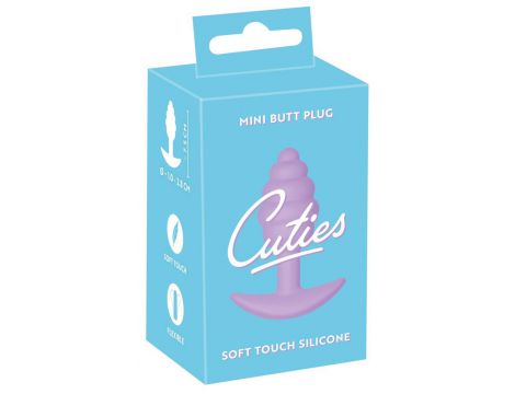 Mini korek analny Cuties fioletowy silikonowy 7 5 cm