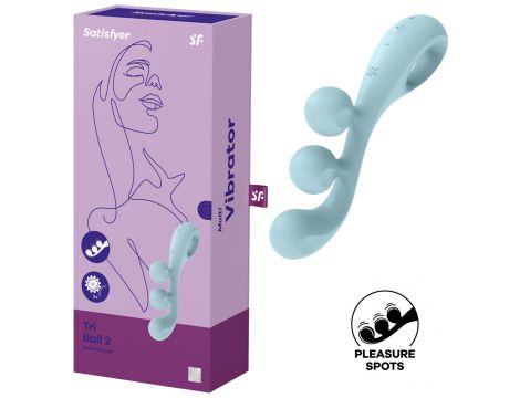 Stymulator Satisfyer Tri Ball 2 jasnoniebieski silikonowy USB - 13