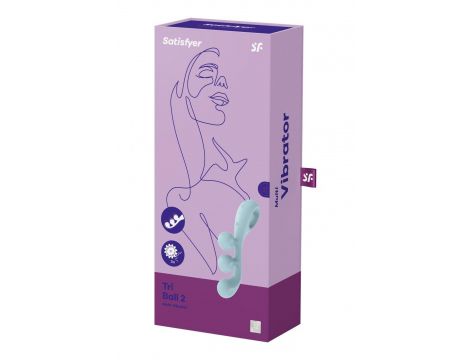 Stymulator Satisfyer Tri Ball 2 jasnoniebieski silikonowy USB - 3