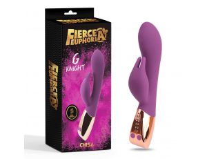 Wibrator króliczek punkt G silikonowy Fierce Euphoria fioletowy 20.5 cm