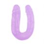 Podwójne dildo HI Rubber fioletowe 18 cm - 3