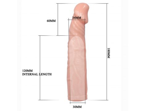 Przedłużka na penisa realistyczna z wibratorem Baile Deep Love - 3