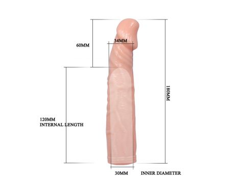 Przedłużka na penisa realistyczna z wibratorem Baile Deep Love - 6
