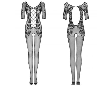 Bodystocking siateczkowy Obsessive F238 czarny kwiatowy S/M/L - 7