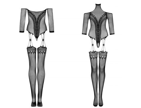 Bodystocking Obsessive G333 czarny z pończochami S/M/L - 11