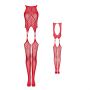 Bodystocking Obsessive N122 czerwony geometryczny XL XXL - 10