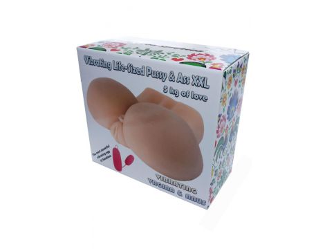 Masturbator wibrujący realistyczny XXL z pochwą i pośladkami 27 cm - 2