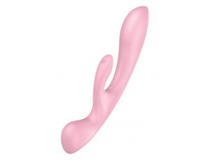 Wibrator króliczek Satisfyer Triple Oh różowy z 3 silnikami USB