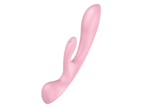 Wibrator króliczek Satisfyer Triple Oh różowy z 3 silnikami USB