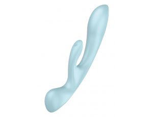 Wibrator króliczek Satisfyer Triple Oh jasnoniebieski USB wodoodporny