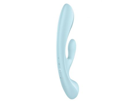 Wibrator króliczek Satisfyer Triple Oh jasnoniebieski USB wodoodporny - 5