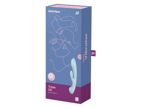 Wibrator króliczek Satisfyer Triple Oh jasnoniebieski USB wodoodporny - 6