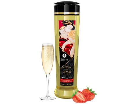 Olejek do masażu erotycznego Shunga Romance truskawka szampan 240 ml - 2