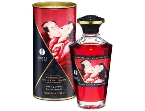 Olejek rozgrzewający do masażu Blazing Cherry Shunga - 2