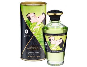 Olejek rozgrzewający do masażu Shunga Midnight Sorbet miętowy