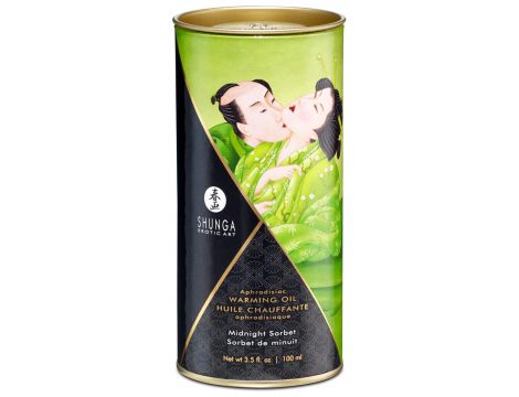 Olejek rozgrzewający do masażu Shunga Midnight Sorbet miętowy - 3