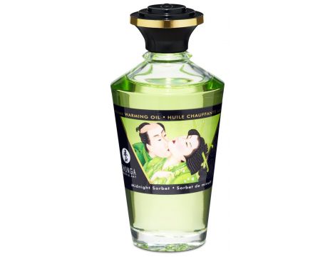 Olejek rozgrzewający do masażu Shunga Midnight Sorbet miętowy - 4