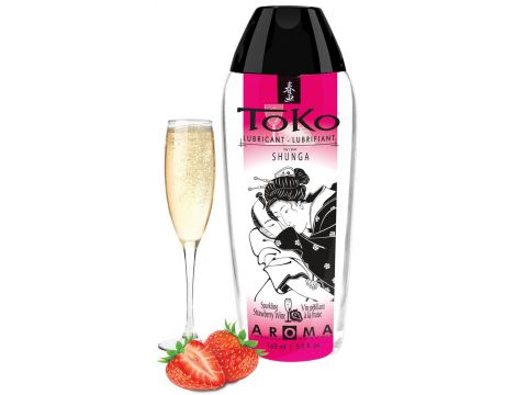 Lubrykant smakowy Toko Aroma Strawberry Sparkling Wine Shunga 165ml - 2
