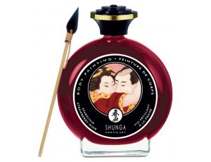 Farba do ciała Shunga truskawkowo szampańska 100 ml