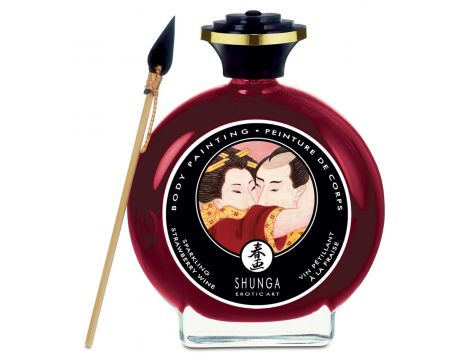 Farba do ciała Shunga truskawkowo szampańska 100 ml