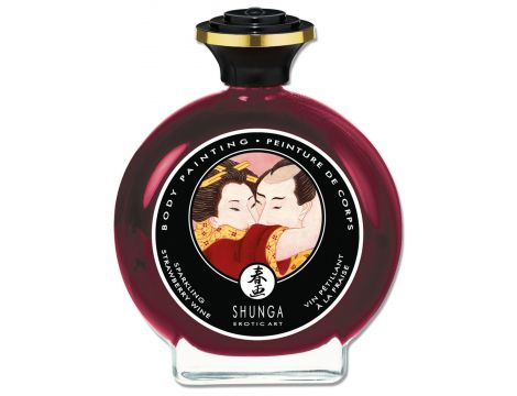 Farba do ciała Shunga truskawkowo szampańska 100 ml - 2