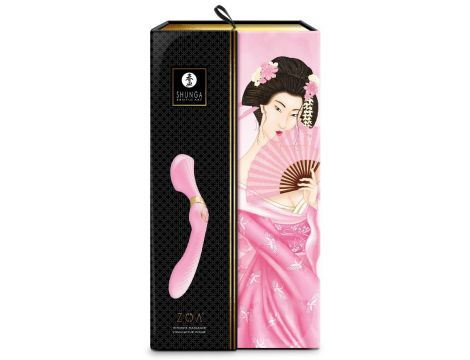 Masażer intymny Shunga Zoa silikonowy różowy 27 cm USB - 2