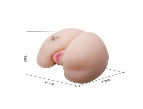 Realistyczny masturbator Baile z waginą i tyłkiem wibrujący cielisty - 5