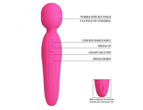 Wibrator króliczek silikonowy Pretty Love Curtis magenta USB - 5
