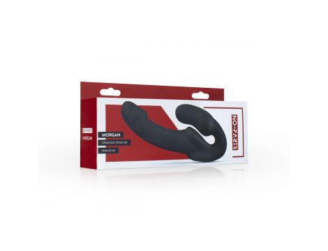 Samonośny strapon Morgan No Parts silikonowy 22 cm czarny - 2