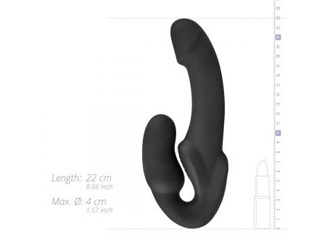 Samonośny strapon Morgan No Parts silikonowy 22 cm czarny - 12
