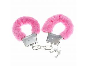 Kajdanki z futerkiem Love Cuffs różowe Power Escorts