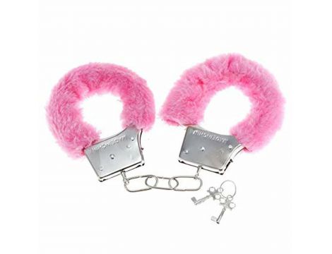 Kajdanki z futerkiem Love Cuffs różowe Power Escorts
