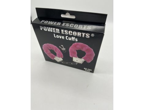 Kajdanki z futerkiem Love Cuffs różowe Power Escorts - 2