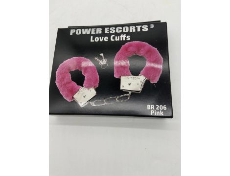 Kajdanki z futerkiem Love Cuffs różowe Power Escorts - 3
