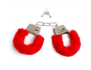 Kajdanki z futerkiem Love Cuffs czerwone Power Escorts