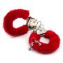 Kajdanki z futerkiem Love Cuffs czerwone Power Escorts - 3