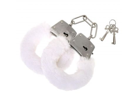 Kajdanki z futerkiem Love Cuffs białe Power Escorts