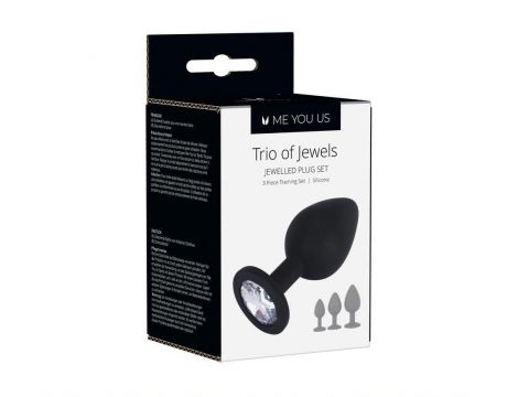 Zestaw zatyczek analnych Me You Us Trio of Jewels czarny - 6