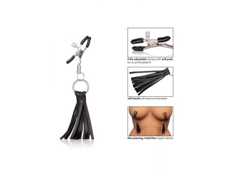 Klipsy na sutki z frędzelkami Calexotics czarny 5,75 cm - 2