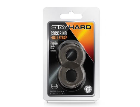 Pierścień erekcyjny Stay Hard z paskiem na jądra Blush czarny TPE - 5